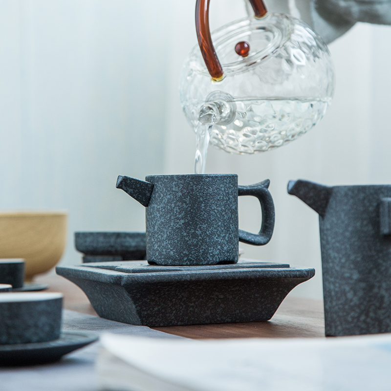 Zhuo royal creative ceramic kung fu tea set the teapot tea cups sea tea cup mat accessories office home sitting room