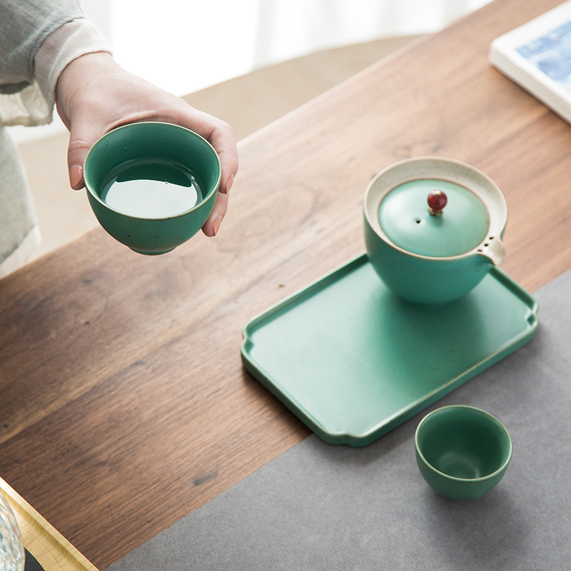 Zhuo royal porcelain kung fu tea set a pot of two cups of tea tray teapot teacup home office small set of simple portable