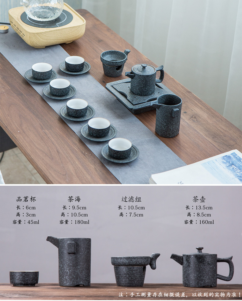 Zhuo royal creative ceramic kung fu tea set the teapot tea cups sea tea cup mat accessories office home sitting room