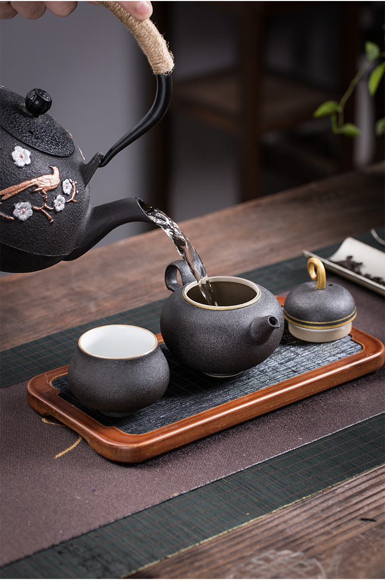 Zhuo travel royal ceramic tea set a pot of a single mini portable kung fu tea set office household contracted