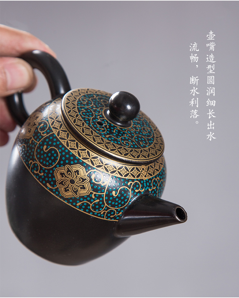 Zhuo royal ceramic old piece of mud tea restoring ancient ways suit sample tea cup teapot 6 gentleman accessories tea caddy fixings household