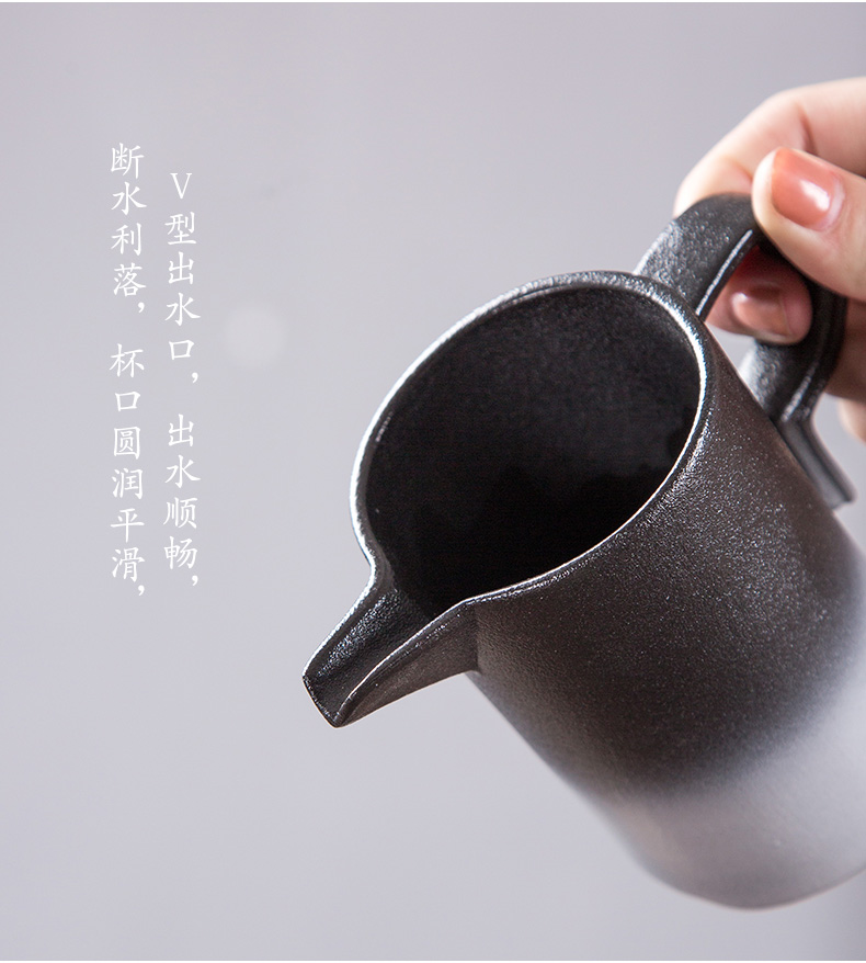 Zhuo royal kung fu tea set of black suit Japanese office creative household contracted gradient tureen cup tea saucer