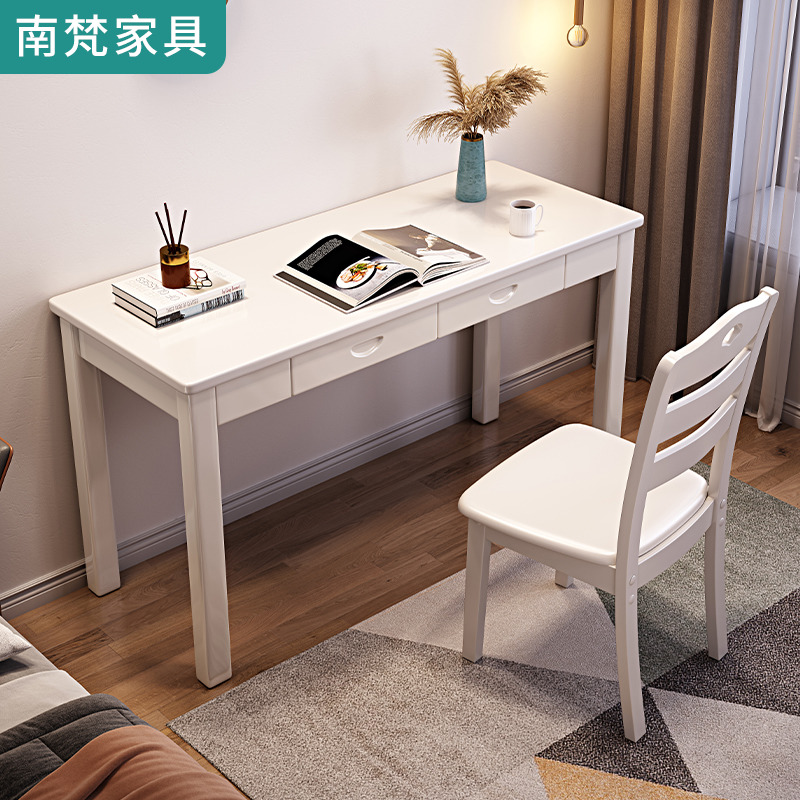 Solid wood desk narrow 40 45CM modern minimalist white computer desk Bedroom Type strip table Home Nordic