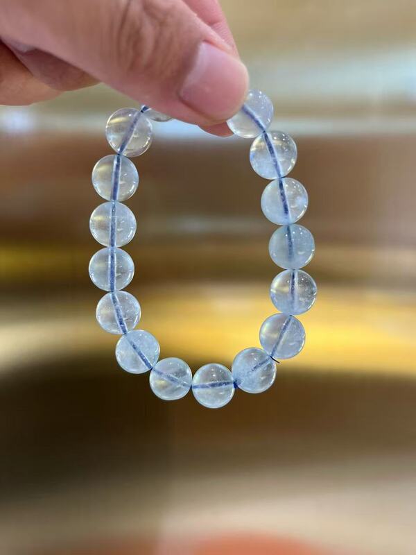 Natural Blue Crystal Beads 10mm Round Beads DIY Handmade Beading Accessories Loose Beads DIY Accessories Trendy