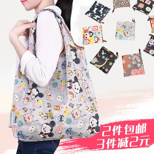 Японский мультяшный складной портативный шоппер, льняная сумка, водонепроницаемая сумка для хранения, маленькая небольшая сумка