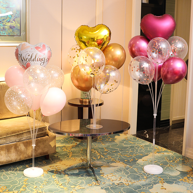 Wedding room balloon column tablewafting children adult party birthday decoration scene layout road trip to ground support base