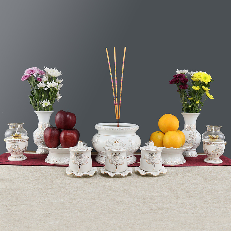 Ceramic incense stove for disc home Indoor Buddha front for lamp Lotus lamp Buddha for lamp imitation glazed Buddha Furniture Suit