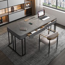Light luxury solid wood slate desk and chair combination modern minimalist high-end solid wood designer writing desk computer desk