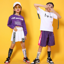 Children Hip Hop Street Dance Suit Girl Long Sleeve Cheerleader Costumes Little Jazz Dance Performance Cheerleading