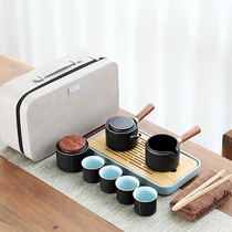 Travel tea set outdoor portable household high-grade Japanese ceramic small set tea pot teacup custom logo