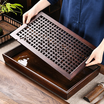 Bamboo tea house home with medium-sized simple asphalt tea table tea sea small storage dual-use rectangular tea tray