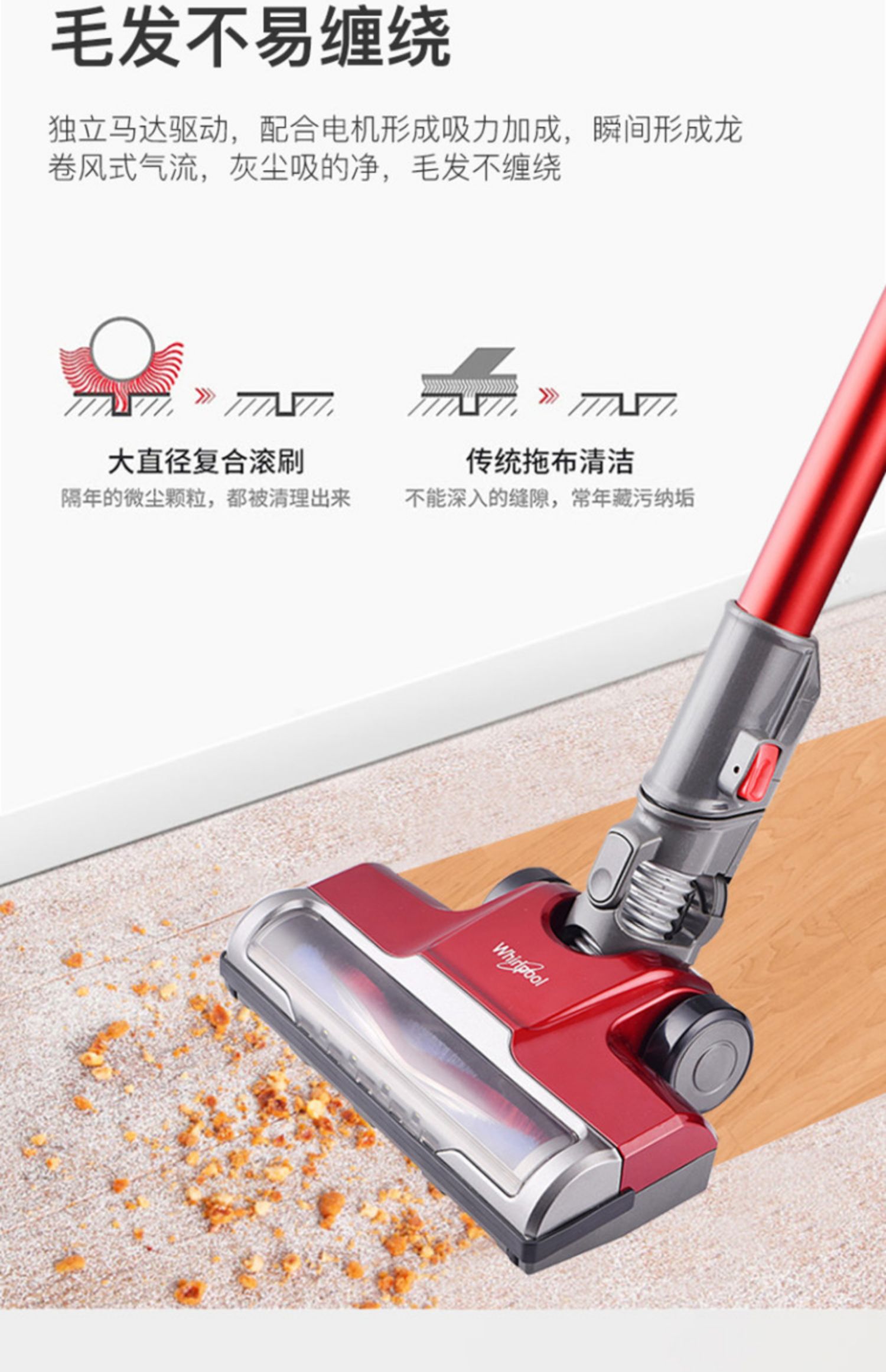 Máy hút bụi không dây Whirlpool 680Y của Mỹ Hộ gia đình nhỏ Hút lớn Sạc cầm tay Im lặng mạnh mẽ - Máy hút bụi máy hút bụi mini cầm tay electrolux