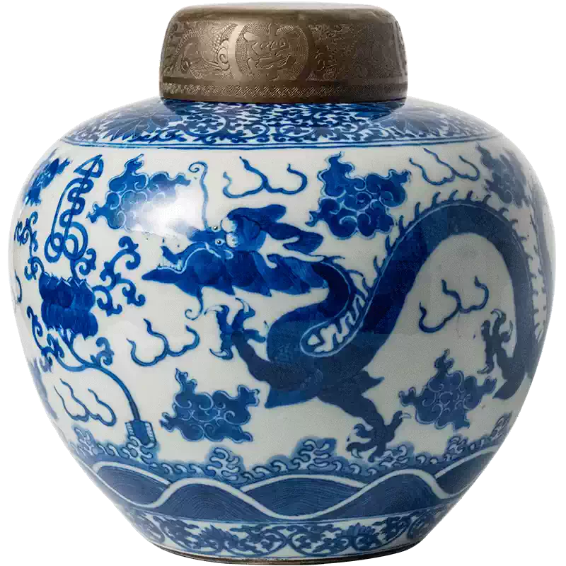 清代青花龙纹罐(配铜盖)老物件文玩古董青花瓷器艺术品摆件罐子-淘宝 清代青花龙纹罐(配铜盖)老物件文玩古董青花瓷器艺术品摆件罐子-淘宝