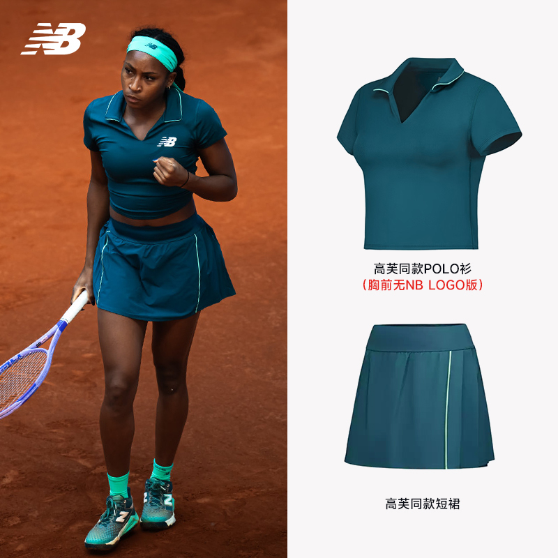 New Balance Tennis Polo Shirt Commuter Style Small Lapel Short-Sleeved Nb Women's Tennis Top