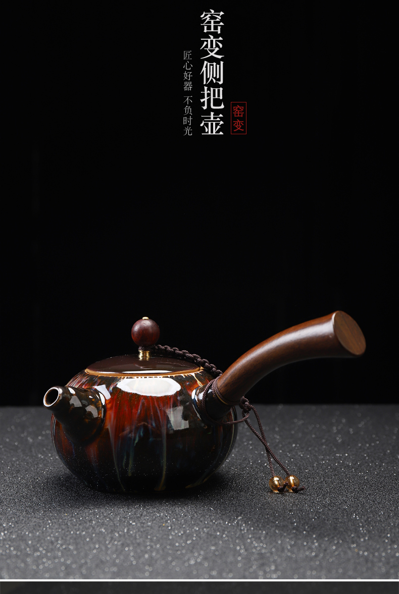 Implement the best tea with a checking silver side pot of large - sized ceramic building red glaze, jun porcelain teapot tea sets