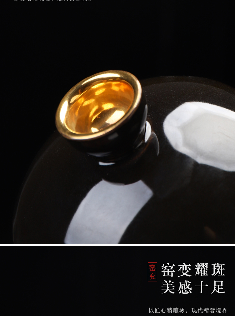 Jingdezhen is the best tea with high temperature color glaze color ceramic kung fu tea set fire suit up built lamp temmoku