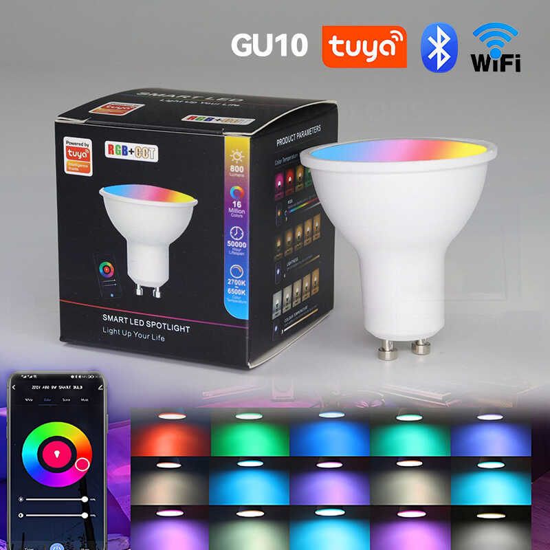 Source Goods Tuya Wifi Smart Gu10 Dimmable Light Bulb 5W Supports Alexa and Google Voice Control
