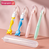 Silicone Spoon Newborn Baby Cog Spoon Baby Fed Milk Drink Water Soft Head Spoon Children Eat Rice Paste Fruit Mud Cutlery
