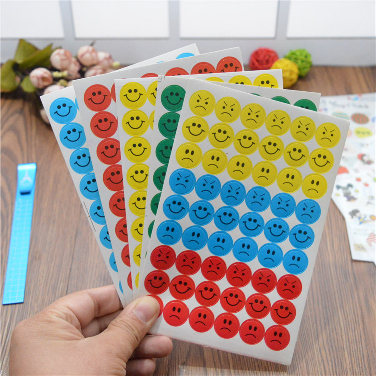 Adhesive Laughs Face Stickers Cry Face Smile Stickers Students Reward Performance Sticky Stickers Kindergarten Reward Stickers