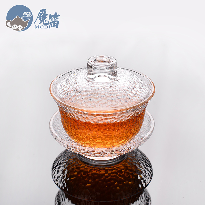The flute glass tureen large upset only three cup of kung fu tea set Japanese tea cup transparent heat mantra single use