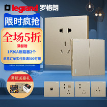 Rogrand Switch Socket Panel Official Flagship Store legrand Shidian Slant Five Hole 5 Milan Gold tcl Switch