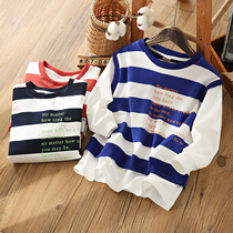 Boys sweaty Ocean Spring and Autumn Tong Korean fake Two T-shirt childrens striped shirt 2020 New