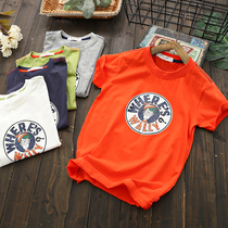 Childrens clothing boys cartoon short sleeve T-shirt children cartoon round neck sweat half sleeve top child sweat base shirt