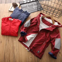 Boys coat spring and autumn hooded jacket 2021 childrens foreign style assault coat