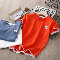 Boy white cotton short sleeve T-shirt children 2021 summer new half sleeve T-shirt