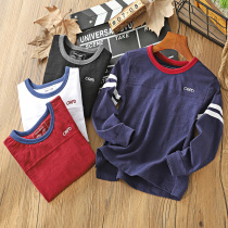 Boy long sleeve T-shirt cotton 2020 Autumn new baby coat in big boy foreign style round neck casual base shirt