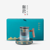 Ceramic kung fu tea set tea cup set home personal tea water separation high grade thermostat insulation glass