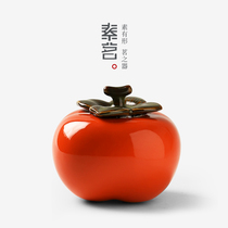 New Years creativity everything is as good as Persimmon tea cans ceramic sealed snack cans tea sets lettering custom gifts