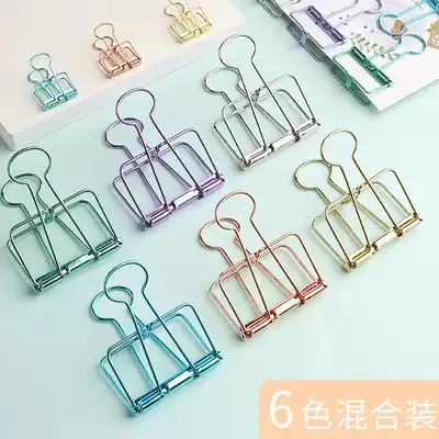 Metal hollow long tail clip clip stationery long tail dovetail clip test paper small clip cute creative hand account big clip large clip hipster medium retro geese tail clip fishtail clip small