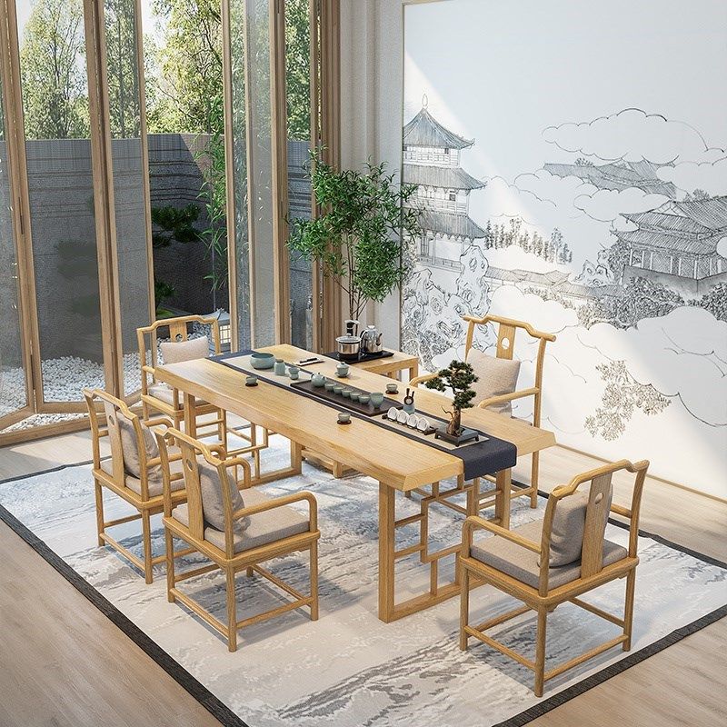 Solid wood tea table and chair combination simple modern new Chinese style Kung Fu tea table bubble tea table Zen tea table home tea table