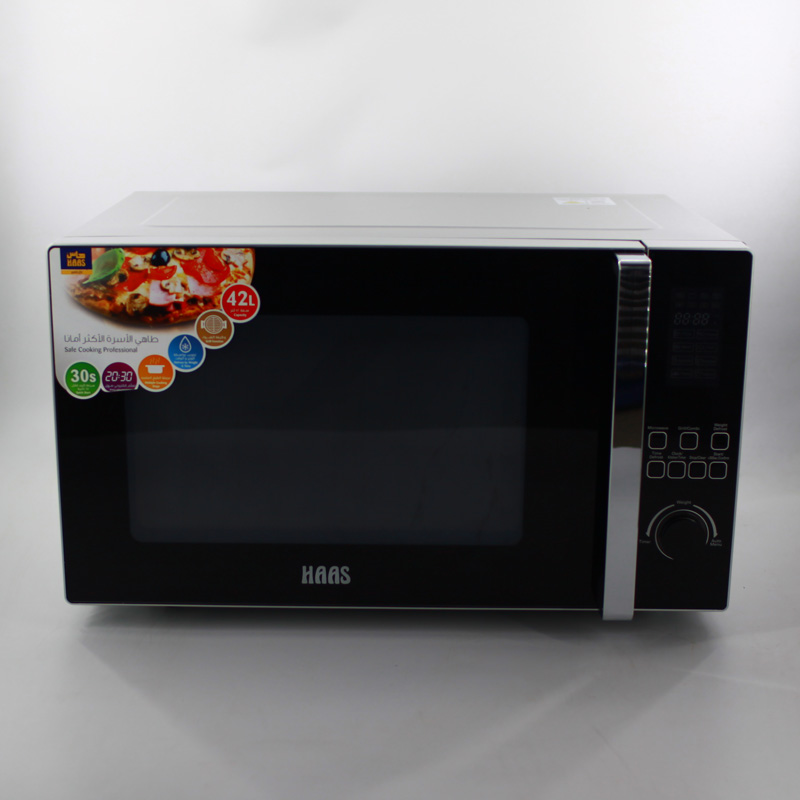 Lò nướng lò vi sóng thương mại HAAS công suất lớn 43 lít 1100W của Anh có thể được sử dụng với bàn xoay thịt nướng - Lò vi sóng máy nướng