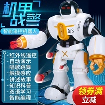 Robot intelligent remote control mechanical Police early education dialogue voice programming chubby learning children Boy Toys