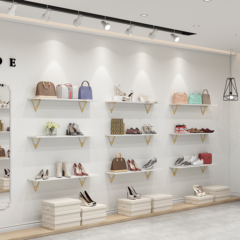 Shoe Store Shoe Rack Clothing Store Bag Rack Shop Commercial Upper Wall Shoes Shelves Children Shoes Display Shelf Multilayer Shelving