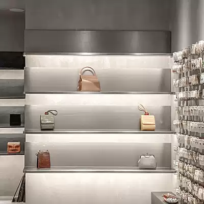 Shoe store wall shoe rack clothing store stainless steel bag shelf display rack wall hanging plate display rack