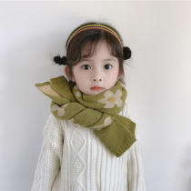 Childrens scarf autumn and winter Korean version of Hyuna flower knitted wool collar fashion girl winter warm baby collar