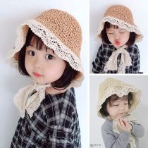 Tide Boy Baby Summer New Weave Lace Lace Grass Hat Girl Beach Sun Hat Outdoor Sunscreen Sunscreen