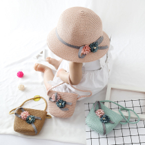 New Summer Girl straw hat bag Korean baby sun sun hat summer children Sun Sun big eaves beach hat