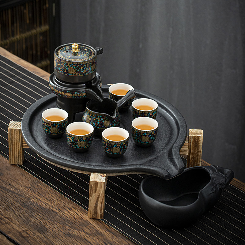 Tea tray Japanese-style household simple tray ceramic automatic kung fu tea set storage and drainage dry bubble mini tea table