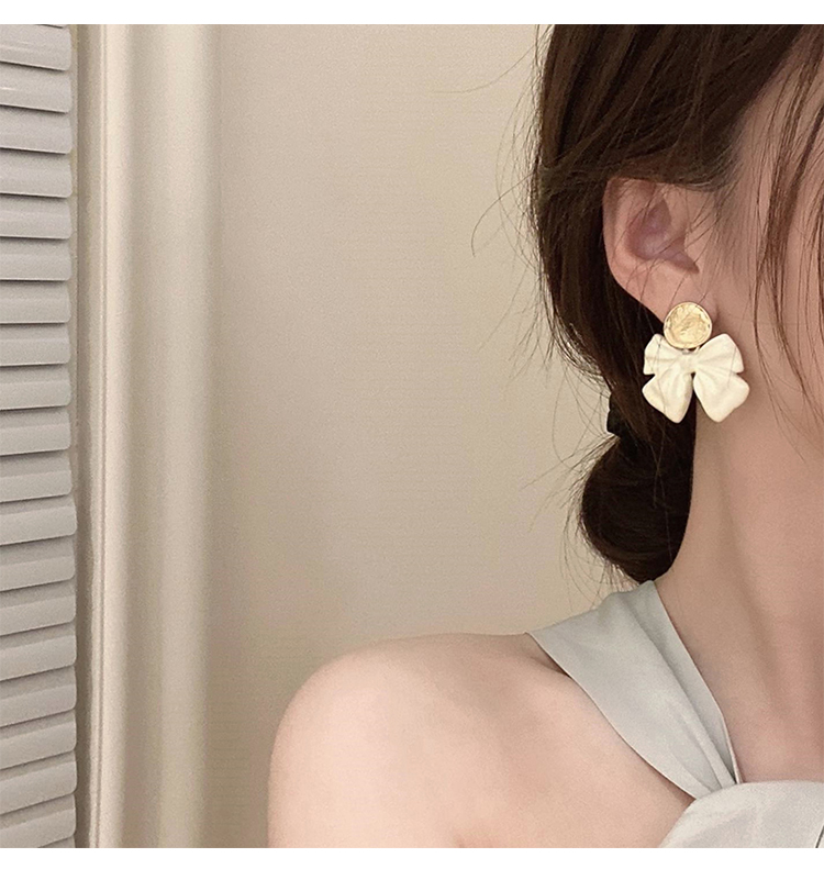 1 Pair IG Style Simple Style Bow Knot Polishing Plating Alloy Drop Earrings display picture 4