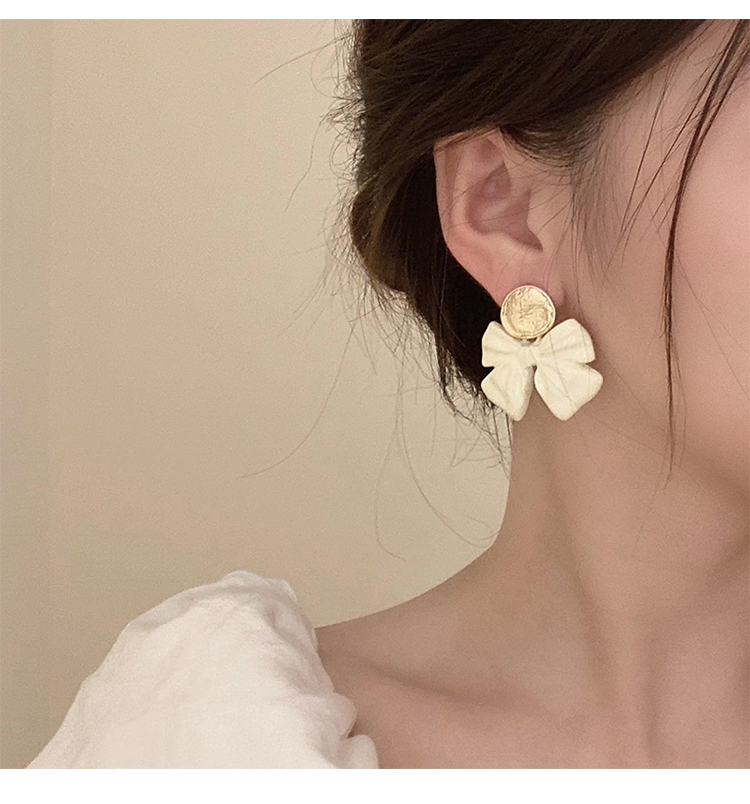 1 Pair IG Style Simple Style Bow Knot Polishing Plating Alloy Drop Earrings display picture 3