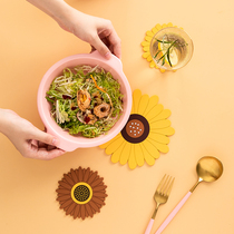 Batepe Creative Sunflower Thermal Insulation Cushion Home Dining Table Cushion Anti-Burn Cushion Pan Cushion Bowl Tray High Temperature Resistant Mat Tea Mat