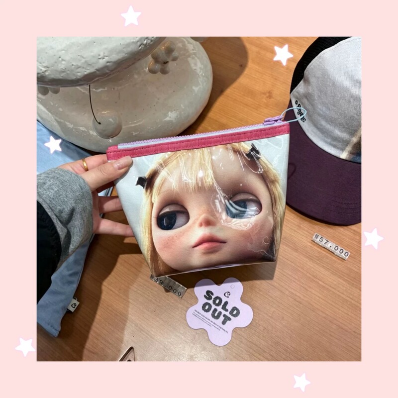 Korean-Style Doll Xiaobu Doll Storage Bag Large Capacity Printed Coin Purse Document Bag Y2K Light Asian Style