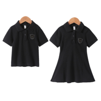  Girls  summer clothes 2020 new temperament short-sleeved t-shirt polo shirt Korean version of the college style big childrens dress tide