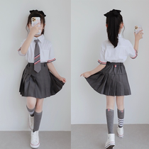  Childrens clothing 2021 summer new middle and high school childrens student striped TB shirt mens and womens tops short-sleeved shirts tide