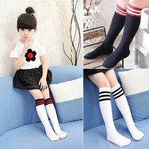  Spring and autumn mens and womens childrens tube socks straight plate striped baby socks over the knee childrens long childrens socks Student socks