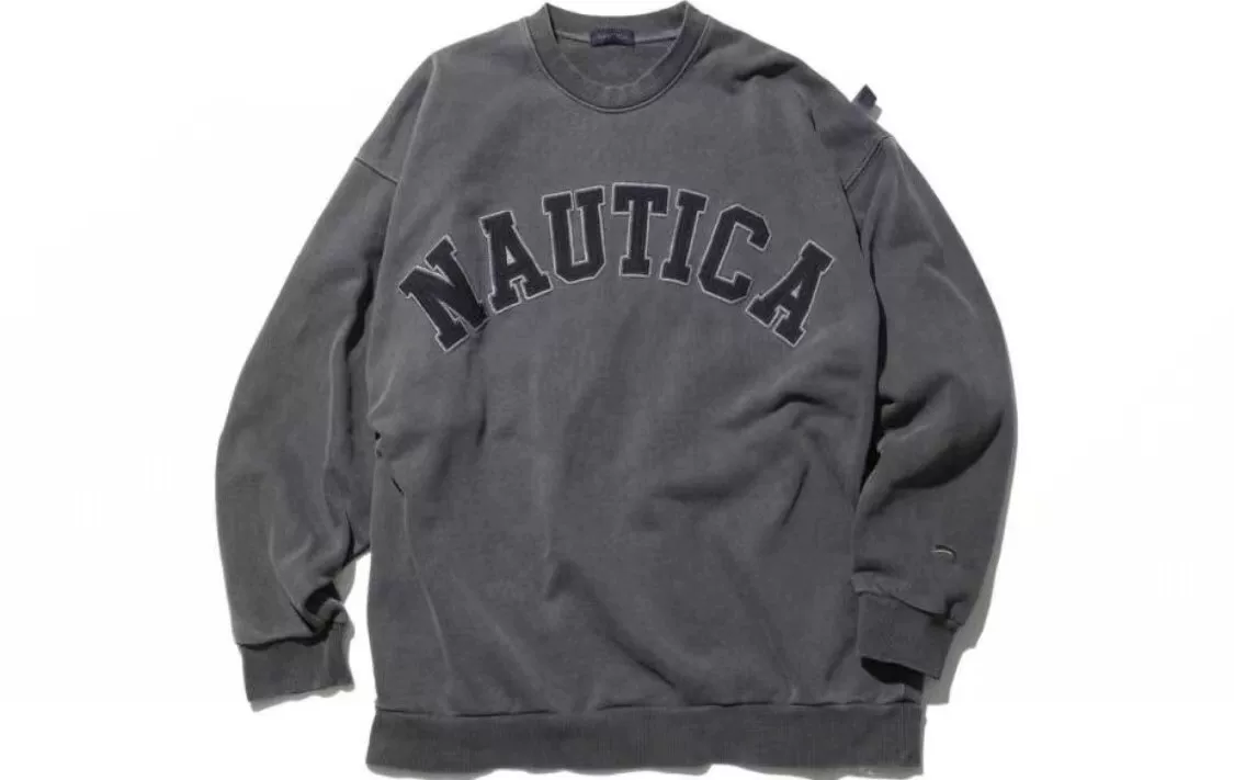 NAUTICA Hasegawa Классическая надпись на круглом вороте pullover толстовка с начесом